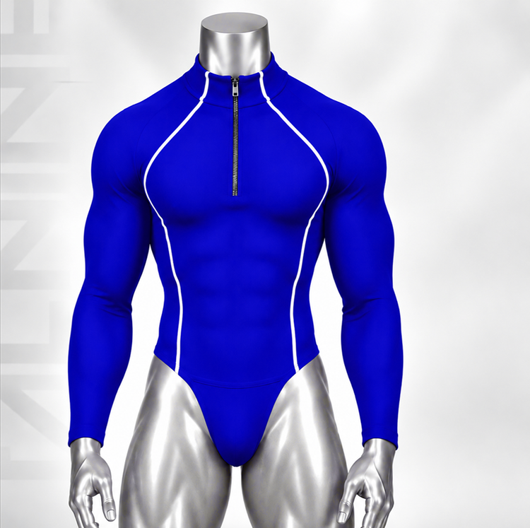 بادی ورزشی مردانه آستین بلند یقه ایستاده زیپدار کد s126