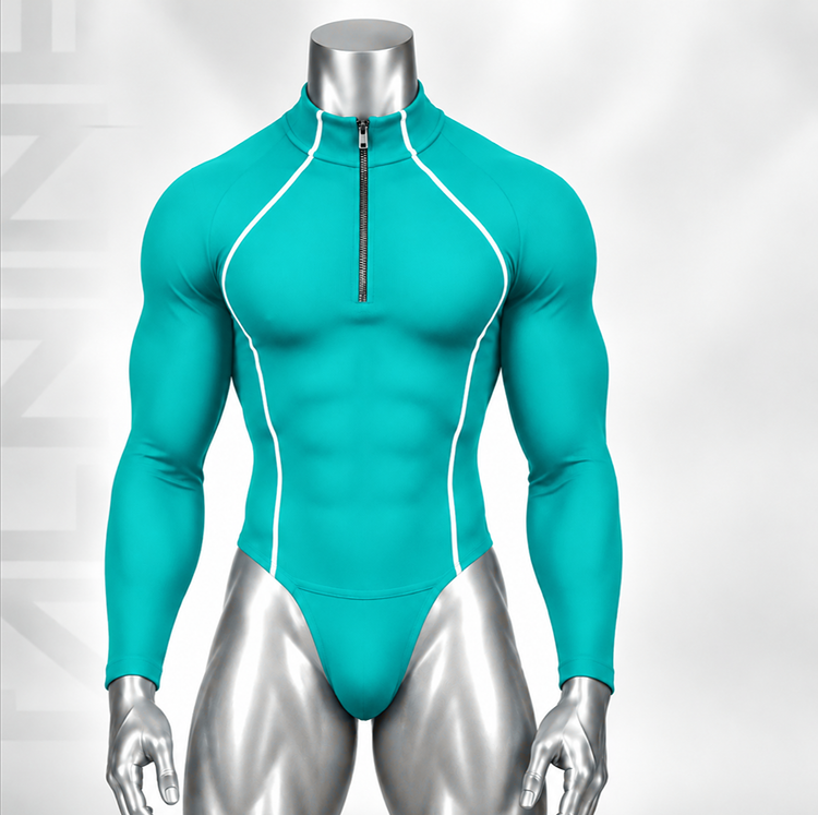 بادی ورزشی مردانه آستین بلند یقه ایستاده زیپدار کد s126